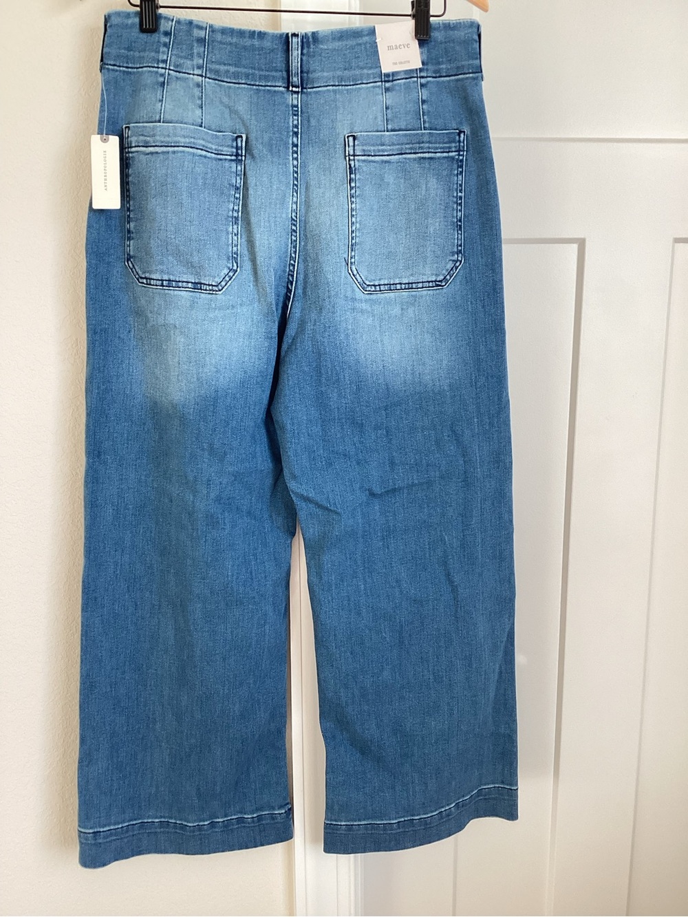 Anthropologie Colette Jeans Maeve Cropped Wide Leg High Rise New Medium Blue - Picture 7 of 14